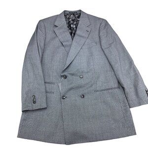 Indochino Blazer Men 41 Gray Birdseye Newbury Wool DB Made For You Suit‎ Jacket